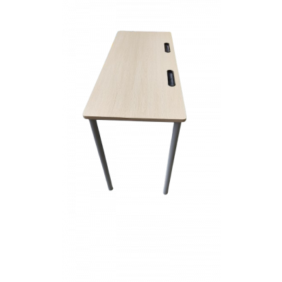 Table LUCAS 130x50 chêne et gris T6